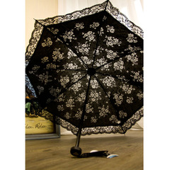 日本创意超轻小晴雨伞折叠蕾丝太阳伞防晒防紫外线遮阳伞女士两用
