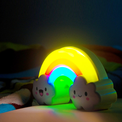 创意彩虹夜灯 LED声光控感应灯节能卧室床头壁灯走廊过道电池