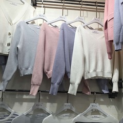 韩版2016秋冬新款女装v领套头针织衫打底衫长袖时尚修身毛衣上衣