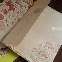 经典花纹牛皮纸信封 标准简约牛皮信封  明信片收纳保护装饰信封