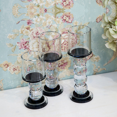 欧式复古透明玻璃烛台蜡烛杯婚庆餐桌壁炉装饰品摆件烛光晚餐