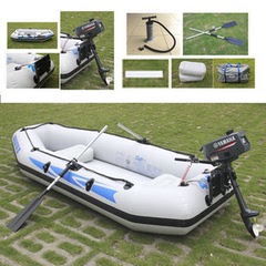 橡皮艇马达 硬底加厚充气船 4人气垫船套装 钓鱼船/夹网船配支架