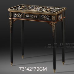 欧式奢华经典黑色手绘陶瓷铜雕实木长方桌花桌 边几角几电话桌