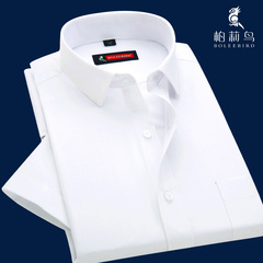 夏季男士短袖衬衫男青年职业工装寸商务修身免烫半袖白衬衣