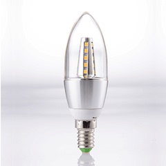 光源LED灯泡E14螺口灯头尖泡拉尾5W白光暖白光超亮节能10个包邮