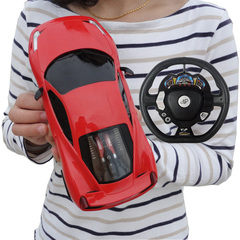 正品小孩儿童玩具车1:16法拉利充电遥控车方向盘电动汽车赛车模型