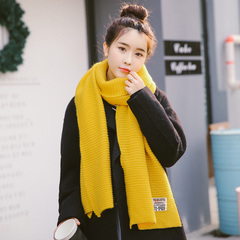 毛线围巾女冬季韩版韩国学生情侣百搭长款加厚针织披肩围脖秋冬天
