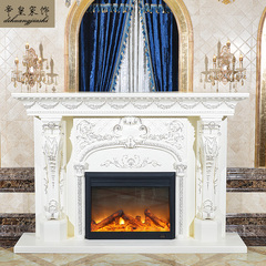2.4米美式欧式壁炉架/白色深色实木壁炉/别墅壁炉/展厅超大壁炉1