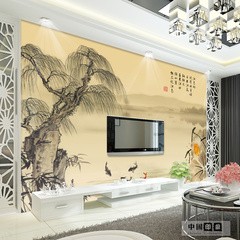 电视背景墙大型壁画 现代中式客厅卧室沙发墙纸壁纸 无纺布墙壁布