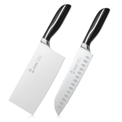阳江巧媳妇钼钒菜刀 厨房刀具不锈钢切片刀厨师刀 家用两件套装