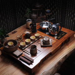 汝窑茶具套装特价陶瓷功夫茶具带花梨木茶盘套装电磁炉四合一实木