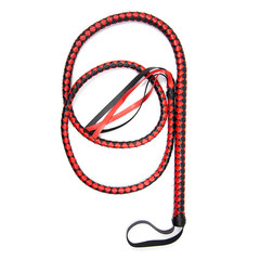 红 黑双色皮鞭 蛇鞭加长一米九皮鞭 直鞭道具玩具长鞭子