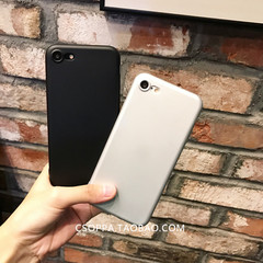 简约纯色iPhone7手机壳磨砂亮黑iPhone6s plus全包超薄软壳情侣款
