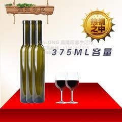 玻璃瓶375ML红酒瓶空瓶子葡萄酒瓶果酒饮料玻璃瓶送木塞胶套盖子