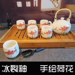 景德镇陶瓷 热卖骨瓷茶具套装7头双耳提梁茶壶茶杯礼盒送礼佳品