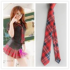 包邮男女士日韩潮流时尚休闲韩版窄红黑色方格子5cm学生小领带