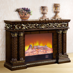 包邮 1.2米欧式雕花描金壁炉 电视柜壁炉装饰 美式实木装饰取暖芯