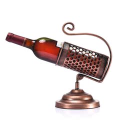 铁艺家用客厅酒瓶架创意红酒架摆件 手提欧式洋酒架展示架子