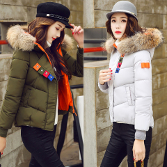 棉衣女短款2016年新款冬装大毛领带帽学生韩版小棉袄加厚甜美外套