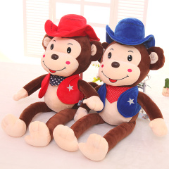 毛绒玩具公仔西部牛仔猴子布娃娃儿童玩偶猴年吉祥物生日礼物女生