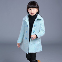 韩版2016冬装新款儿童装外套宝宝中长款呢子风衣加厚女童毛呢大衣