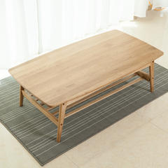 北欧客厅简约现代实木长方形双层储物茶几日式宜家小户型橡木茶桌