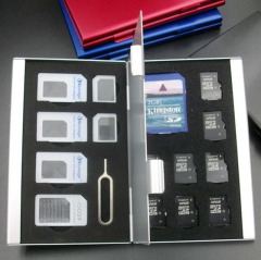 包邮 铝制SD TF SIM 卡盒子 手机相机卡盒 数码收纳卡盒 整理包