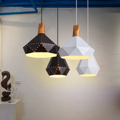 北欧吊灯实木后现代简约餐厅吊灯三头创意个性铁艺美式工业风吊灯