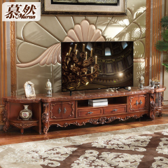 欧式大理石电视柜 实木雕花电视柜 奢华储物柜客厅矮柜 美式家具