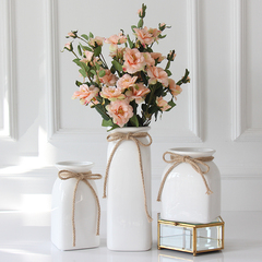 瑰丽家居 简约现代文艺白色陶瓷花瓶三件套鲜花干花假花花器包邮