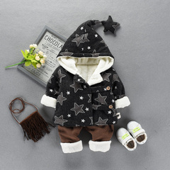 宝宝冬装潮套装男0-1-3岁加厚女童一岁小童装纯彩棉婴儿衣服冬季