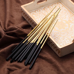 筷子 不锈钢餐具家用方形防滑筷子套装 西式高档镀黑金筷套装包邮