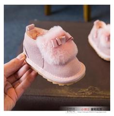 秋冬款女宝宝棉鞋真皮婴儿鞋0-1-2岁10个月童鞋软底学步鞋雪地靴