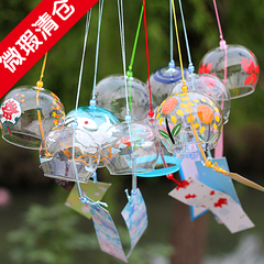 包邮纯手工制作 日式江户和风 微瑕特价清仓手绘贴花玻璃风铃