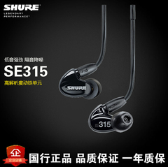 Shure/舒尔 SE315入耳式隔音监听耳塞 挂耳式运动HIFI耳机包顺丰