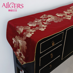 靠垫女王 现代中式红色桌旗时尚简约茶几桌旗加厚床旗桌布定制