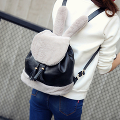 【优质兔毛】双肩包可爱毛绒兔子背包女包秋冬新款韩版校园书包