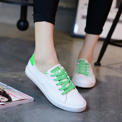 易帝小白鞋夏季2016年新款韩版潮学生帆布鞋系带平底布鞋女鞋板鞋