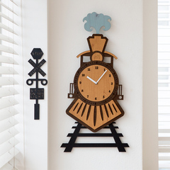 mandelda包邮数字创意挂钟客厅个性静音木质艺术时钟卧室壁挂表