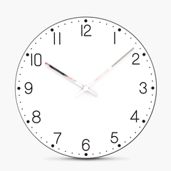 mandelda北欧风格无框12寸挂钟现代简约数字时钟卧室静音石英钟表