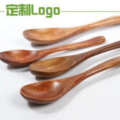 日式小木勺子定制logo 天然实木质蜂蜜勺 儿童木勺汤勺调羹