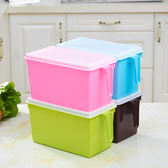 【两个装】带手柄大号食品收纳保鲜盒杂粮冰箱塑料储物盒密封罐