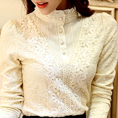 加绒蕾丝衫女长袖2016韩版修身秋冬加厚打底衫保暖小衫打底上衣