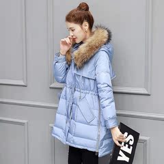 2016新款中长款加厚韩版A版大毛领修身冬装羽绒服女显瘦保暖外套