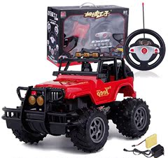 1:14方向盘jeep牧马人越野遥控车充电汽车模型高速儿童电动玩具车