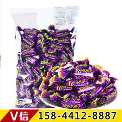 俄罗斯进口紫皮kpokaht杏仁酥果仁夹心巧克力喜糖零食250克散装1