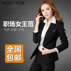 秋季新款韩版一粒扣小西装女外套短款修身黑色长袖女式小西服潮