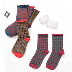柚子坊 日本进口 超密度240针 新型纤维材质卷边舒适女士短袜子