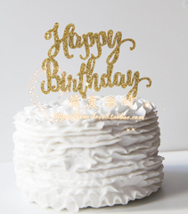 简爱派对 新品 HAPPY BIRTHDAY 超璀璨蛋糕插牌  创意甜品台布置