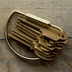 德国Modern黄铜钥匙扣 纯铜汽车金属钥匙圈 简约创意男女士钥匙扣